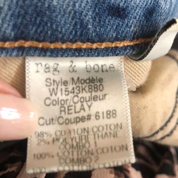RAG & BONE Racer Relay Jeans Ankle Zip 25 - Picture 5 of 8